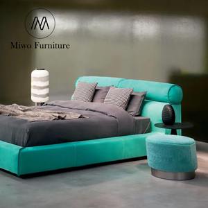 Современный Синий тканевый каркас для кровати с мягкой обивкой матрас размера «King-Size», простота, простота, Регулируемые мягкие кровати из Майами - Product Image 2