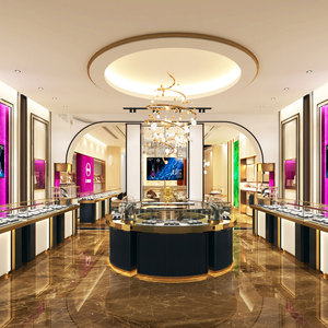 Ensemble de mobilier de luxe pour bijouterie, comptoir de présentation en verre sur mesure, vitrine à bijoux avec éclairage pour l'affichage de bijoux - Product Image 5