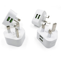 Adaptateur de chargeur mural portable USB double port 5V2A 10W avec prise UK 3 broches, prix d'usine, pour iPhone Samsung