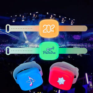 Logo personalizzato modello di testo LED Glow Silicone braccialetto 15 colore telecomando festa incoraggiante ingranaggio per feste promozionali forniture - Product Image 4