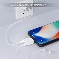 Dual Light-ning Audio Charging Dongle Splitter 2 en 1 AUX Cable de carga Adaptador de doble conector para Apple