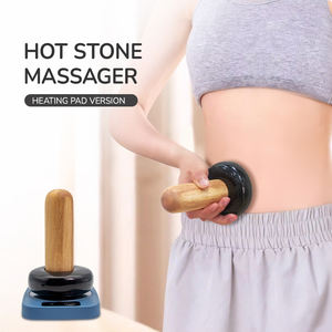 Masaje de piedra caliente con calefacción eléctrica, masajeador de piedra Natural caliente Gua Sha, dispositivo de dragado de moxibustión para aliviar el dolor de los músculos del cuerpo - Product Image 2