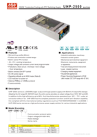 Mean well uhp-2500 2500W 24V 36V 48V uhp-2500-24/36/48 Refroidissement par conduction PFC Alimentation à découpage Meanwell Dericsson