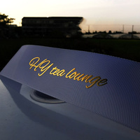 Ruban personnalisé avec logo imprimé sur mesure, décoration de mariage, logo doré, ruban gros-grain noir, ruban côtelé pour cadeau