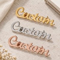Broche personnalisée avec nom ou texte, épingle en métal sur mesure, broche de revers, bijou décoratif pour costume ou foulard