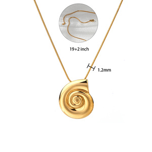 Collier pendentif spirale plaqué or 304 316 TAYOINFA SO, chaîne serpent minimaliste en alliage, unisexe, à porter au quotidien, design géométrique - Product Image 3