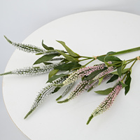 47cm Korte Kunstmatige Salie Bundel Driehoofdige Zijden Bloemboeket Real Touch Zachte Bloemendesign voor Thuis Tafeldecoratie