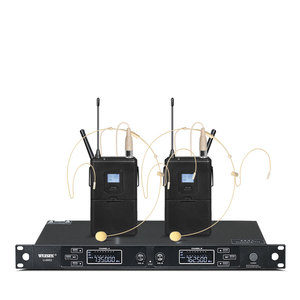 U-6002 Tai nghe Lavalier Micro không dây Micro không dây chuyên nghiệp hai kênh micro hồng ngoại FM - Product Image 2