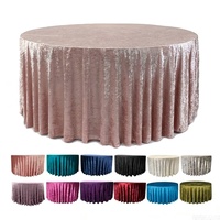 Nappe ronde en velours robuste, infroissable, inaltérable, durable et réutilisable, qualité professionnelle pour la location hôtelière, les banquets et les événements.