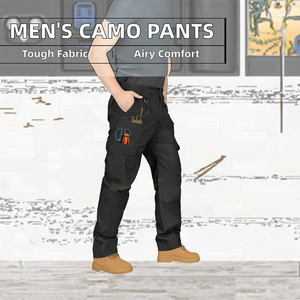 Pantalones cargo tácticos de camuflaje impermeables para exteriores de primera calidad para hombre, transpirables duraderos para senderismo, caza, trabajo, ropa de trabajo - Product Image 2