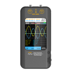 جهاز راسم ذبذبات محمول صغير ثنائي القناة بتردد 50 ميجاهرتز مع مجس 10x ودليل استخدام - Product Image 1
