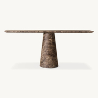Console d'entrée décorative en pierre naturelle KUMUSI, plateau en marbre Nero Antico, taille personnalisable, pour villa et salon