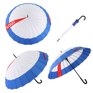 Durable Promotional Business Gifts Windproof Custom Manual Automatic <b>Umbrella</b> with Logo 24 Ribs Straight Metal Frame - Product Image 3