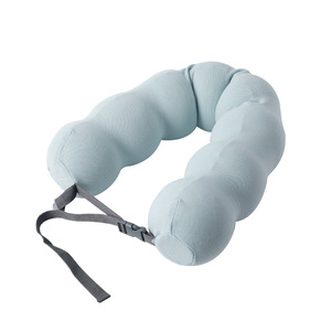 Almohada de viaje portátil con espuma viscoelástica en forma de U para avión, oficina, siesta, azul, verde, rosa, beige, color sólido, Xld069 - Product Image 1