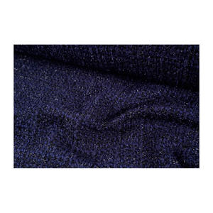 Tissu en tweed fantaisie de qualité supérieure fabriqué en Corée, bleu marine foncé-noir, tissage fantaisie pailleté, OEM & ODM, textile tissé sur mesure - Product Image 3