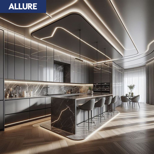 Allure các nhà sản xuất sang trọng thiết kế hiện đại sang trọng ván dăm millwork lưu trữ thông minh đồ nội thất đựng thức ăn tủ bếp giá - Product Image 3