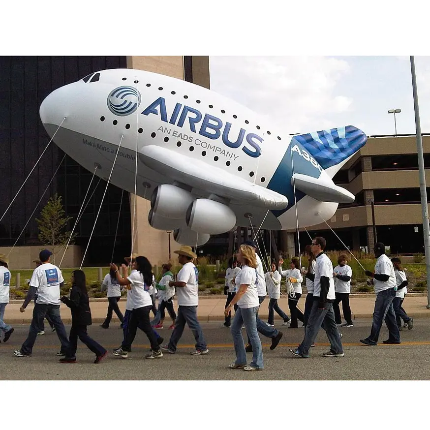 Helium Gevulde Ballon Opblaasbare Airbus/Vliegtuig/Vliegtuig/Vliegtuig Parade Helium Ballonnen