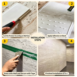 Pannelli Flessibili in <span class=keywords><strong>Pietra</strong></span> Ceramica Morbida Effetto Travertino Romano, Adesivi Decorativi da <span class=keywords><strong>Parete</strong></span> per Ristrutturazione Negozi di Abbigliamento - Product Image 5