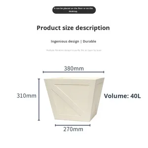 Pot de fleurs carré en résine, nouveau motif grain de bois et écorce d'arbre, sur pied, robuste et durable, <span class=keywords><strong>pour</strong></span> roses grimpantes, texture naturelle du grain du bois - Product Image 6
