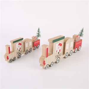 ขายส่งซานตาคลอสรถไฟตกแต่งคริสต์มาสSanta Clausไม้ตกแต่งรถขนาดเล็ก - Product Image 4