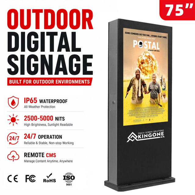 75 Inch Outdoor Information Kiosk IP65 Waterproof Touch Screen Display for Government and Public Projects