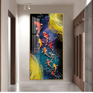 الطراز الصيني تسع لوحات سمكية وفن جداري يعني الحظ السعيد ديكور المنزل الشرفة ممر ديكورات المدخل - Product Image 2