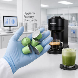 Capsules de Matcha de Qualité Cérémoniale Spécialisée, Thé Vert Bio Sain en Dosettes Compatibles Nespresso, Marquage Privé - Product Image 1