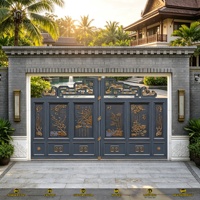 Portail battant en alliage d'aluminium, style haut de gamme, garantie 5 ans, taille personnalisée, thermolaqué pour villas, balcons, jardins, cours et entrées