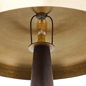 Lámpara de Pie Moderna E27 con Base de Madera en Forma de Cono, Pantalla de Bronce, Fuente de Luz LED de Alto CRI 90, Iluminación para Sala de Estar - Product Image 3