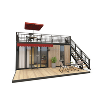Maison préfabriquée écologique imperméable de luxe moderne de 20 pieds à un étage pour hôtel, appartement, villa ou chalets