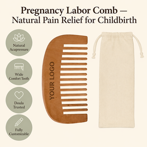 Peine de madera portátil para el <span class=keywords><strong>parto</strong></span>, herramienta de alivio del dolor de embarazo, suministros para el bolso de maternidad y posparto - Product Image 4