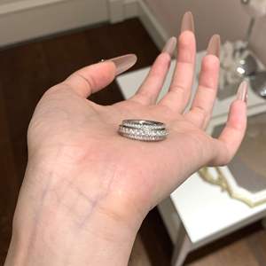 S925 <b>Silver</b> Light Luxury Advanced Classic Full Circle Diamond <b>Ring</b> Inlay <b>Set</b> with Rotating Zircon Heavy Industry - Product Image 2