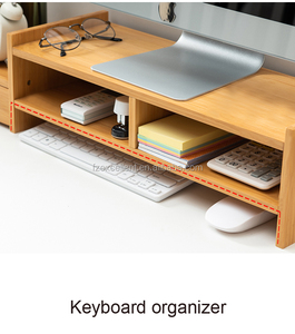 Bamboo Monitor Stand, Desktop Organizer, <b>Computer</b> Laptop Riser - Product Image 5