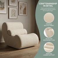 Fauteuil individuel moderne sans accoudoirs en tissu bouclé, compressé sous vide pour canapé de salon