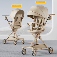 Poussette bébé pliable légère 3 en 1 et chaise pour nourrisson avec structure en métal