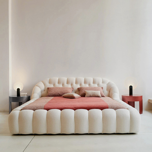 Stoffbezogenes Design-<span class=keywords><strong>Bubble</strong></span>-Bett mit Hochdichtem 45D Schaumstoff und Robustem Metall-Massivholzrahmen – Modern, OEM-Anpassbar, Direkt vom Hersteller - Product Image 2