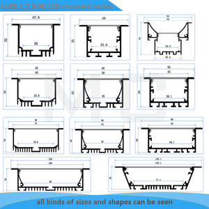 Perfil de alumínio led aberto 1000*40*26, canal em u de alumínio com perfil embutido de flange para listras de led com clipes de mola - Product Image 6