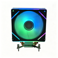 Refroidisseur de processeur 4HY-12B-9YLDG1 120 mm avec 4 caloducs, ventilateur silencieux ARGB PWM, caloducs en cuivre, compatible avec Intel LGA 1851/1700 AMD AM5/AM4