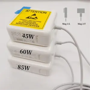 45W 60W 85w充电器可折叠T电源适配器充电器L-Tip T-Tip电源适配器金属插头，带欧盟/非盟/英国插头