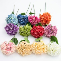 Bunga Hydrangea Buatan Tangan Modern Mewah, Tangkai Tunggal Sutra 126 Kelopak Kepala Besar, untuk Pernikahan, Hari Valentine, Thanksgiving