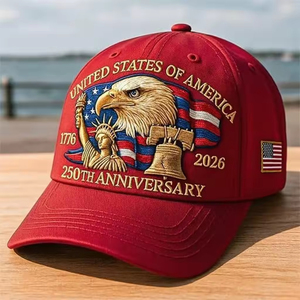 Casquette de baseball américaine rétro brodée, effet délavé, ajustable, avec motif Aigle <span class=keywords><strong>chauve</strong></span> patriotique, <span class=keywords><strong>pour</strong></span> le 250e anniversaire des États-Unis - Product Image 5
