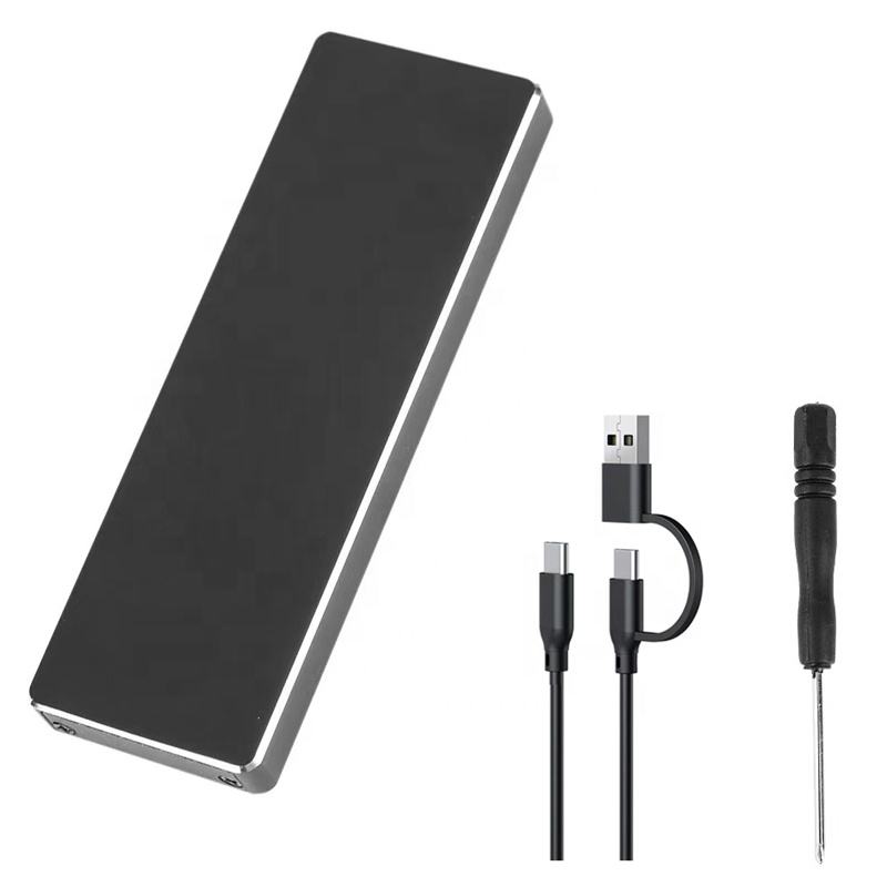 OEM RGB Light Nvme Ssd case 10Gbps Usb C Usb3.1 2 in 1 SATA NVME M.2 SSD Enclosure