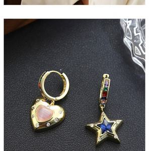 Pendientes de Botón Geométricos de Lujo Europeo Americano con Circonita, Plata Tibetana, Regalo Nuevo y Elegante, Venta al por Mayor - Product Image 6