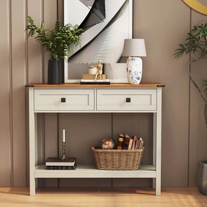Tables consoles multiples de style farmhouse avec 2 tiroirs et étagère de rangement inférieure pour <span class=keywords><strong>entrée</strong></span> et couloir, MOQ 200 - Product Image 1