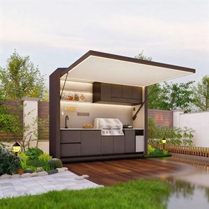 Cuisine extérieure en acier inoxydable, design moderne, utilisable toute l'année, pour adultes, pliable, portable, station de grillade pour patio - Product Image 3