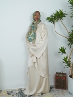 Meilleure Vente : Ensemble Abaya 2 Pièces Soyeux et Brillant à Ourlet Irrégulier pour Femme, Robe Musulmane pour Ramadan, Iftar, Banquet, Visite Familiale, OEM & ODM
