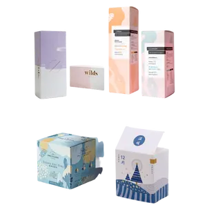 Luxe Kleurrijke Papieren Doos Met Glanzende Vernis Plooi Op Maat Gemaakte Papieren Verpakkingsdozen Voor Medicijnproducten
