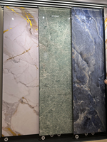 Panneau mural moderne ignifuge en carbone avec finition brillante série PET, aspect marbre, bambou et charbon de bois, solutions de conception graphique à Foshan