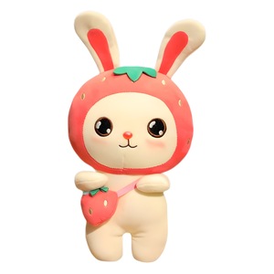 Zaino in Peluche a Forma di Coniglio Cartone Animato Personalizzato per Ragazze, <span class=keywords><strong>Cuscino</strong></span> Creativo Ricamato a Frutta Antistress in Cotone PP, Vendita all'Ingrosso - Product Image 5