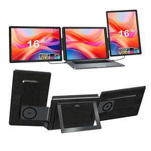 จอภาพพกพาแบบถอดได้ขนาด 16 นิ้ว ความละเอียด 1200P แบบสามจอ พร้อมพอร์ต HDMI รองรับการแสดงผลแบบคู่ สำหรับแล็ปท็อป ธุรกิจ การซื้อขาย เกมส์ หุ้น ฟอเร็กซ์ หน้าจอ IPS ขยายภาพ - Product Image 1